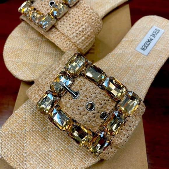 NEW STEVE MADDEN RAFFIA FLATS - Picture 2 of 10